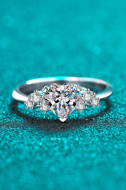 1 Carat Moissanite Heart Ring - DunbiBeauty, LLC