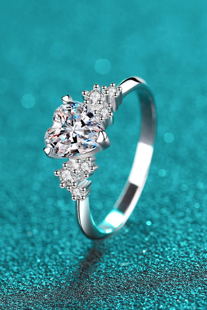 1 Carat Moissanite Heart Ring - DunbiBeauty, LLC