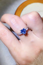 1 Carat Moissanite Heart-Shaped Platinum-Plated Ring in Blue - DunbiBeauty, LLC