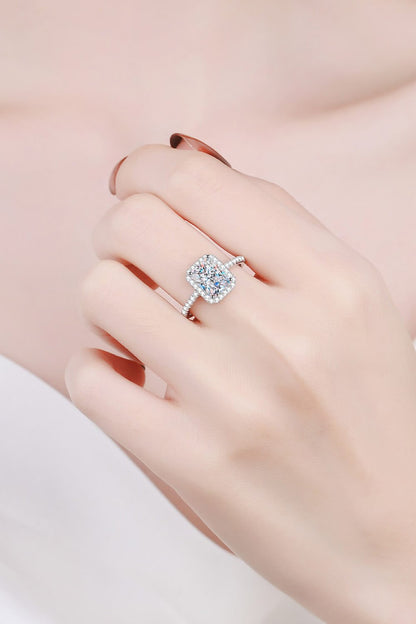 1 Carat Rectangle Moissanite Ring - DunbiBeauty, LLC