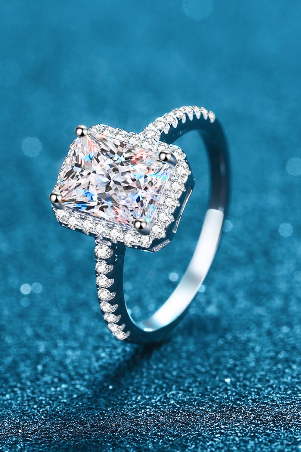 1 Carat Rectangle Moissanite Ring - DunbiBeauty, LLC