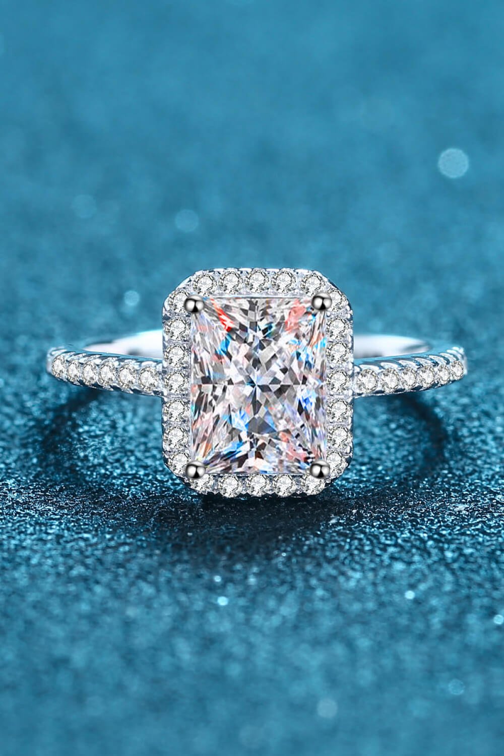 1 Carat Rectangle Moissanite Ring - DunbiBeauty, LLC