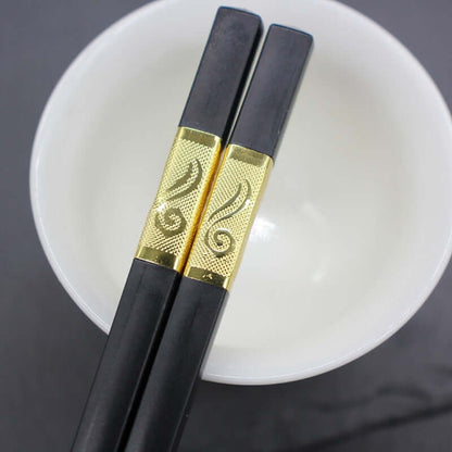 1 Pair Chinese style chopsticks tableware food stick alloy Catering utensils sushi sticks Non-slip Household Kitchen Utensils - DunbiBeauty, LLC