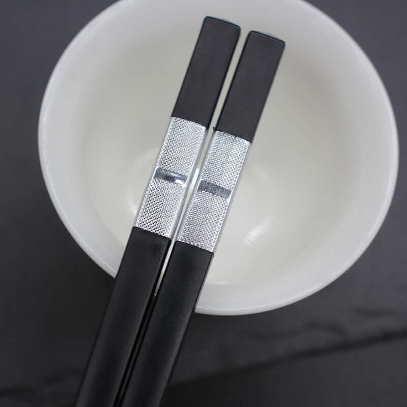 1 Pair Chinese style chopsticks tableware food stick alloy Catering utensils sushi sticks Non-slip Household Kitchen Utensils - DunbiBeauty, LLC