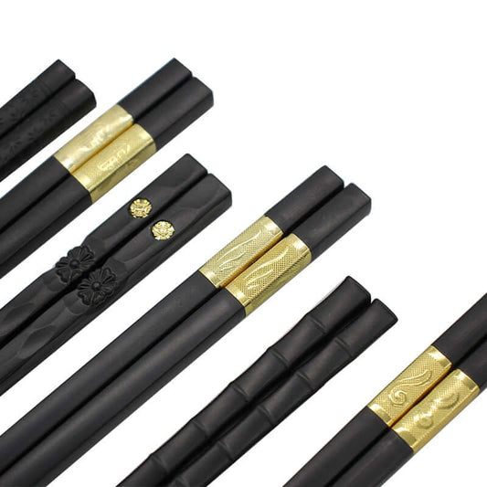 1 Pair Chinese style chopsticks tableware food stick alloy Catering utensils sushi sticks Non-slip Household Kitchen Utensils - DunbiBeauty, LLC