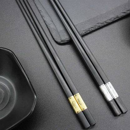 1 Pair Chinese style chopsticks tableware food stick alloy Catering utensils sushi sticks Non-slip Household Kitchen Utensils - DunbiBeauty, LLC