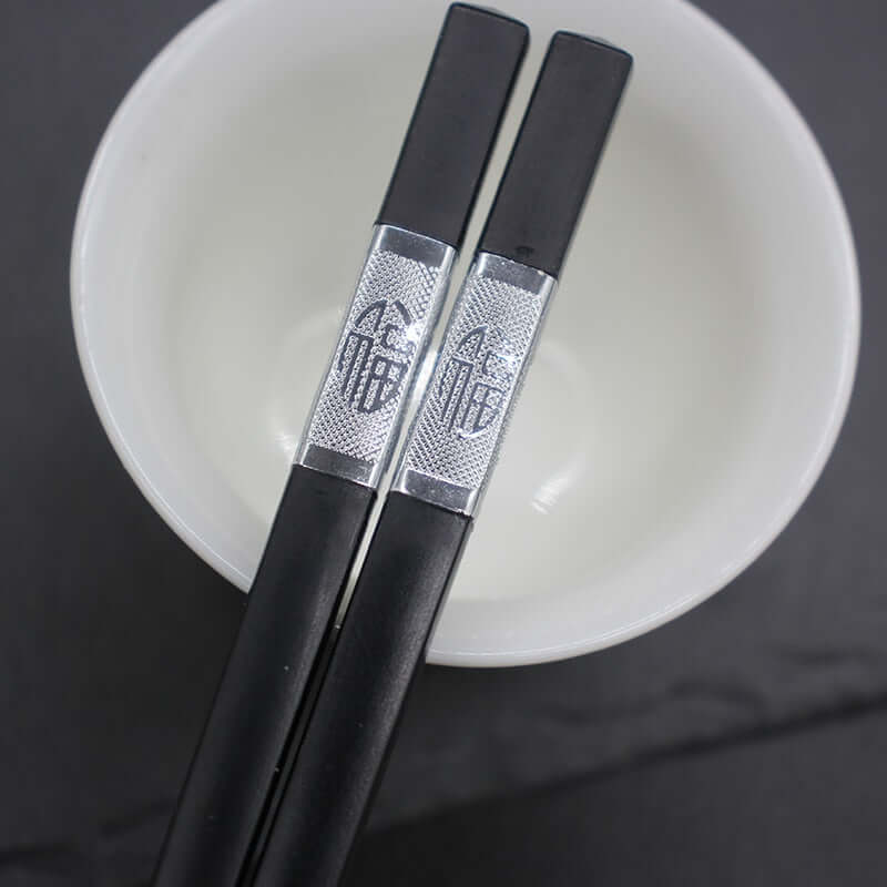 1 Pair Chinese style chopsticks tableware food stick alloy Catering utensils sushi sticks Non-slip Household Kitchen Utensils - DunbiBeauty, LLC