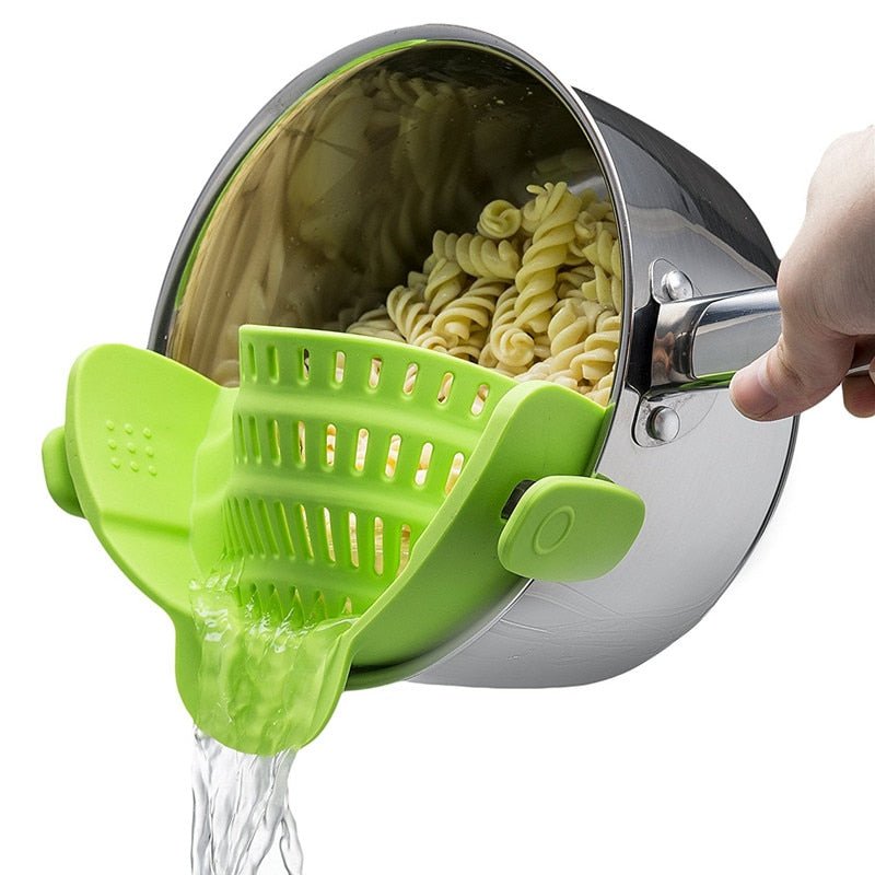 1 Pcs Universal Clip On Silicone Colander Pot Funnel Strainer Kitchen Gadgets - DunbiBeauty, LLC