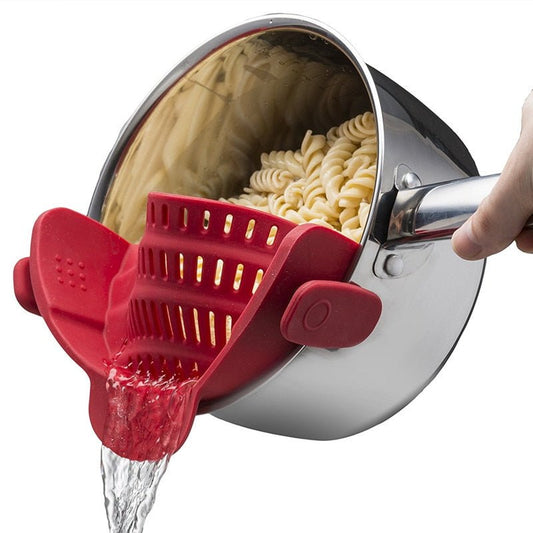 1 Pcs Universal Clip On Silicone Colander Pot Funnel Strainer Kitchen Gadgets - DunbiBeauty, LLC