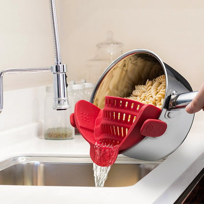 1 Pcs Universal Clip On Silicone Colander Pot Funnel Strainer Kitchen Gadgets - DunbiBeauty, LLC