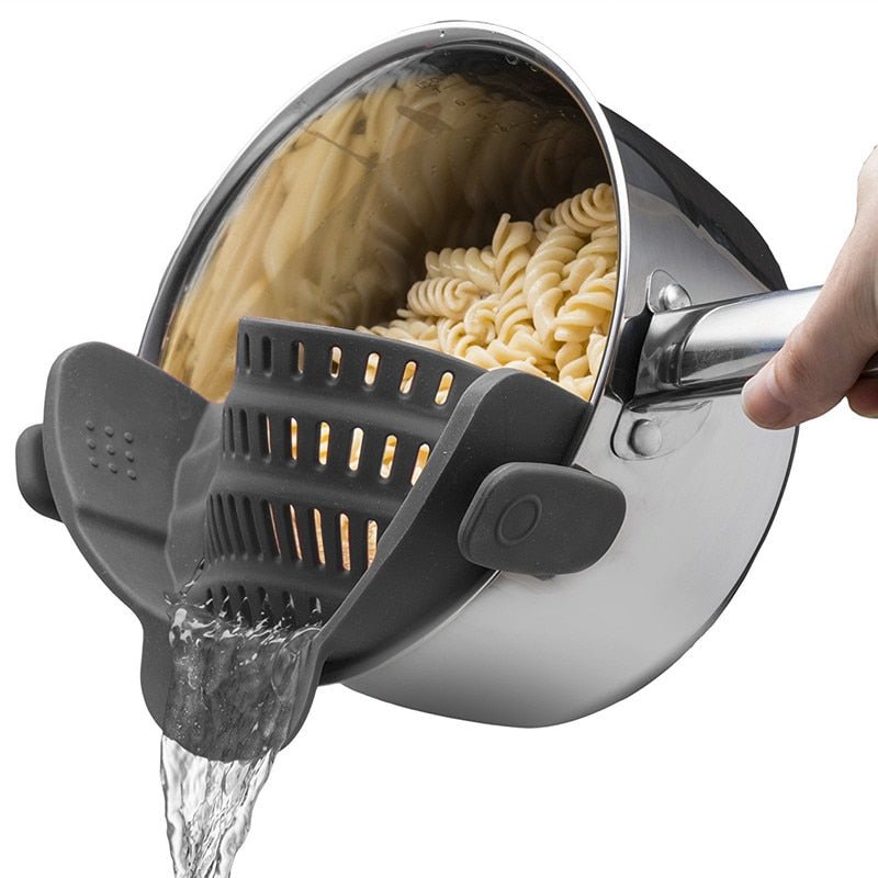 1 Pcs Universal Clip On Silicone Colander Pot Funnel Strainer Kitchen Gadgets - DunbiBeauty, LLC