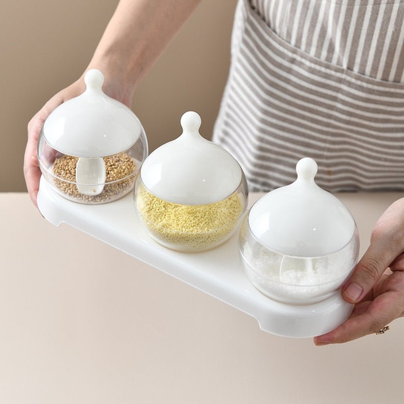 1 Set Seasoning Box Pepper Spice Shaker Salt Seasoning Container Plastic Kitchen Cruet Condiment Bottle Jars - DunbiBeauty, LLC