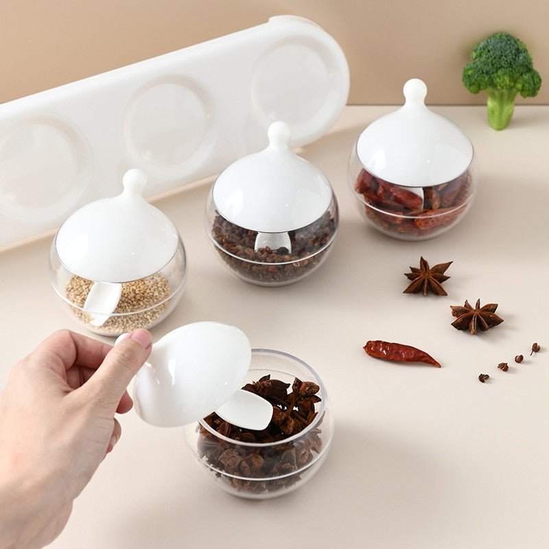 1 Set Seasoning Box Pepper Spice Shaker Salt Seasoning Container Plastic Kitchen Cruet Condiment Bottle Jars - DunbiBeauty, LLC