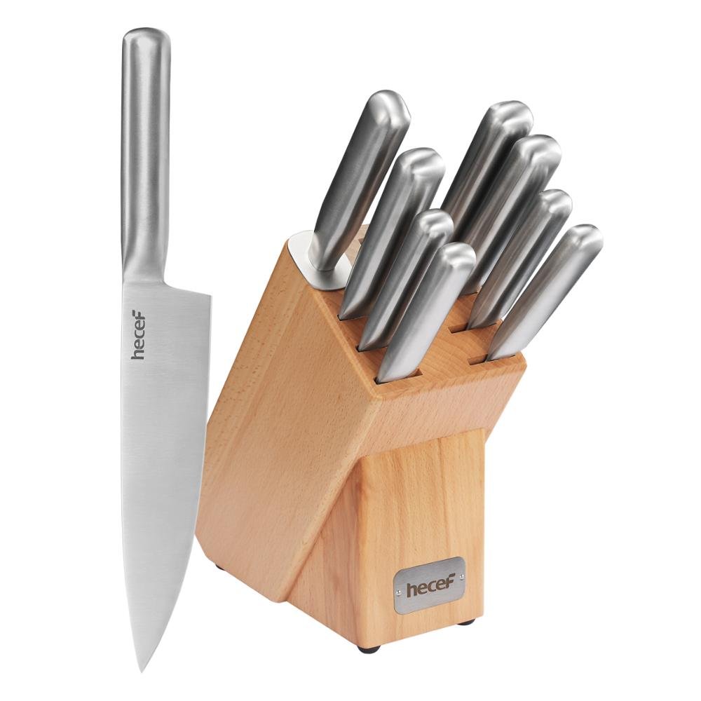 10-Piece Kitchen Knife Set with Beech Wood Block - DunbiBeauty, LLC