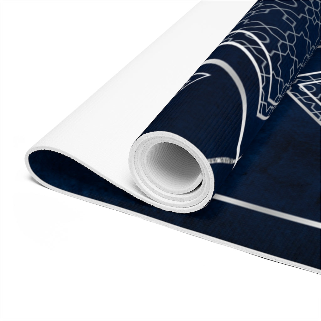 Titanium in Blue Foam Yoga Mat Printify