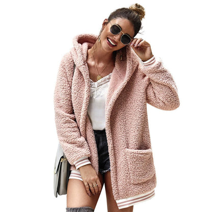 Original design cross-border women's hooded fur coat long top DropShipMan