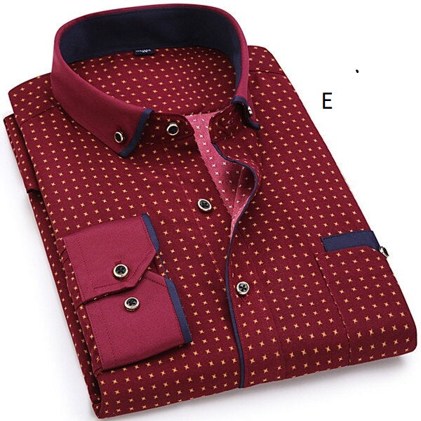 Men Fashion Casual Long Sleeved Printed shirt Zendrop