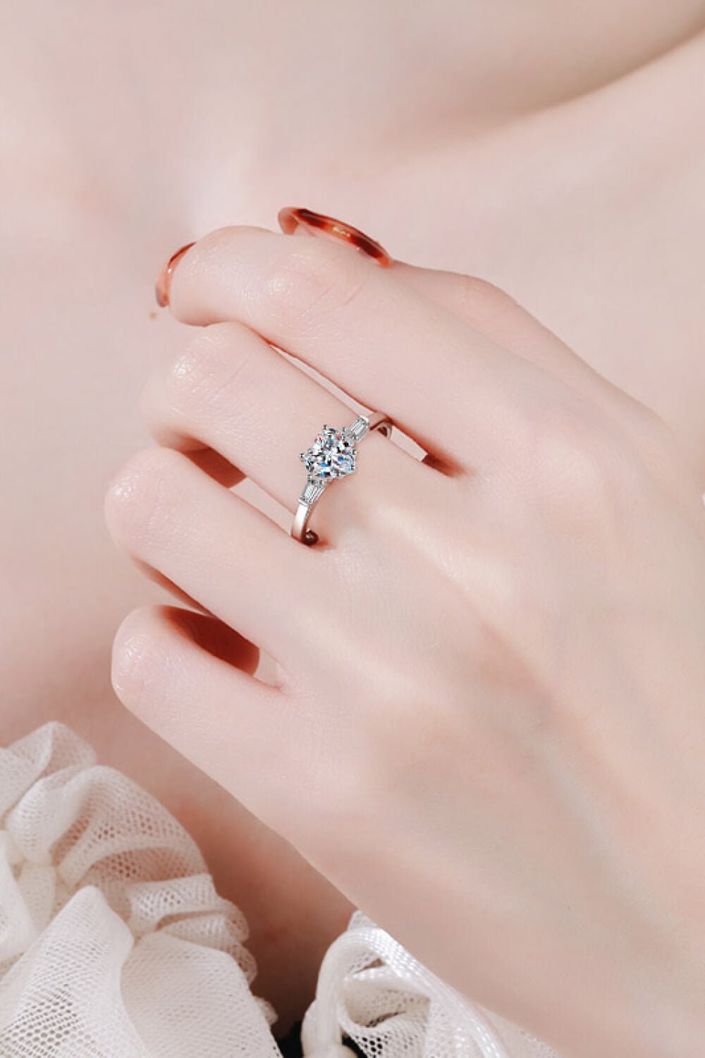 1.2 Carat Moissanite Heart Ring - DunbiBeauty, LLC