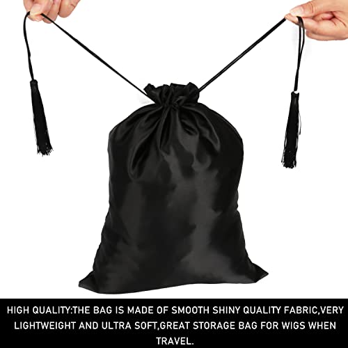 12 Pcs Silk Satin Bags Hair Storage Bag With Drawstring Tassel for Packaging Wigs-Bundles-Hair Extensions and Hair Tools Pouches Gift Bags Multipurpose Large Bags - DunbiBeauty, LLC