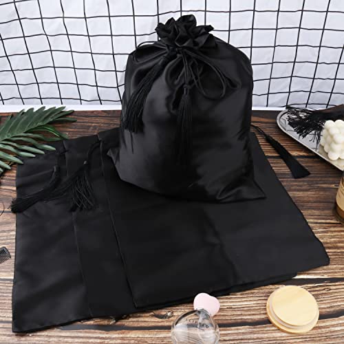 12 Pcs Silk Satin Bags Hair Storage Bag With Drawstring Tassel for Packaging Wigs-Bundles-Hair Extensions and Hair Tools Pouches Gift Bags Multipurpose Large Bags - DunbiBeauty, LLC