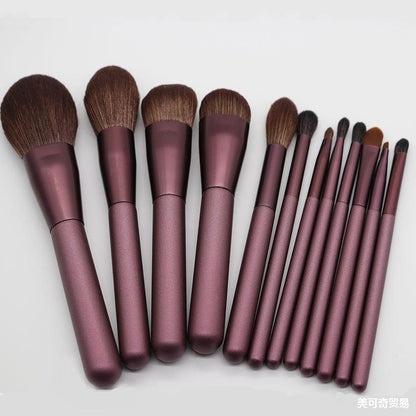 12 Piece Small Makeup Brush in Purple - DunbiBeauty, LLC