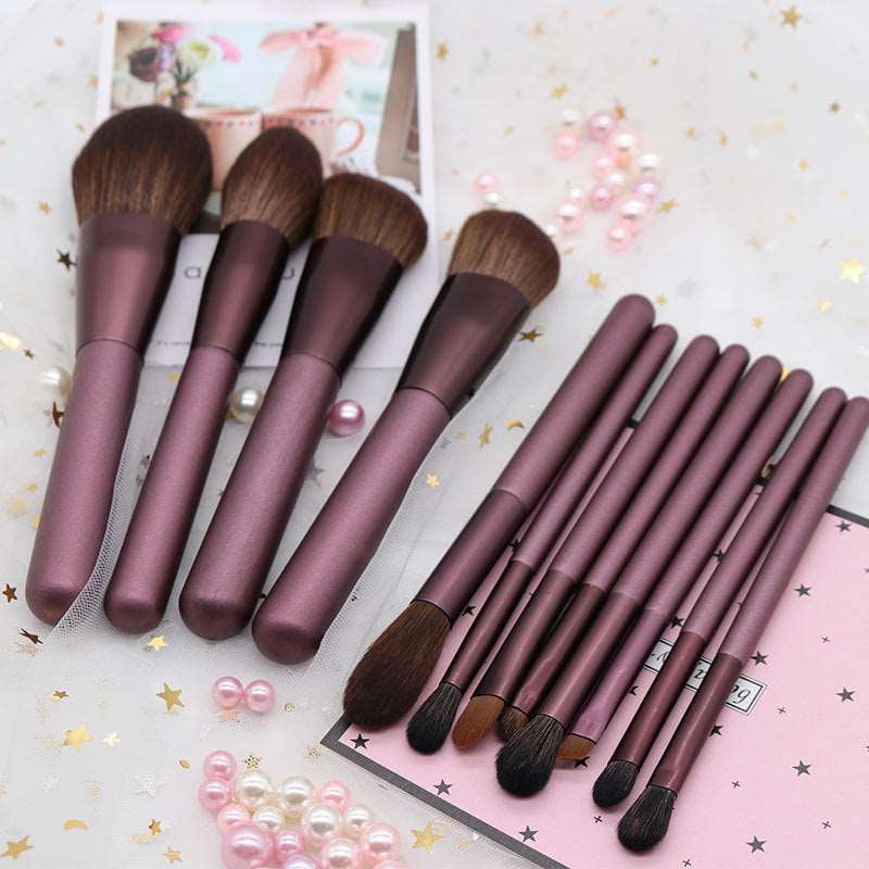 12 Piece Small Makeup Brush in Purple - DunbiBeauty, LLC