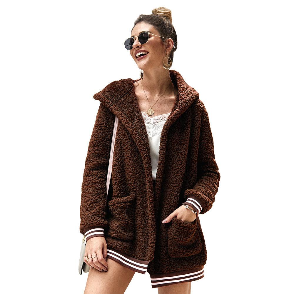 Original design cross-border women's hooded fur coat long top DropShipMan