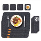 12Pcs/18Pcs Anti-Slip Natural Felt Dining Table Placemats Set Heat Insulated Coasters Kitchen Cutlery Storage Bags - DunbiBeauty, LLC