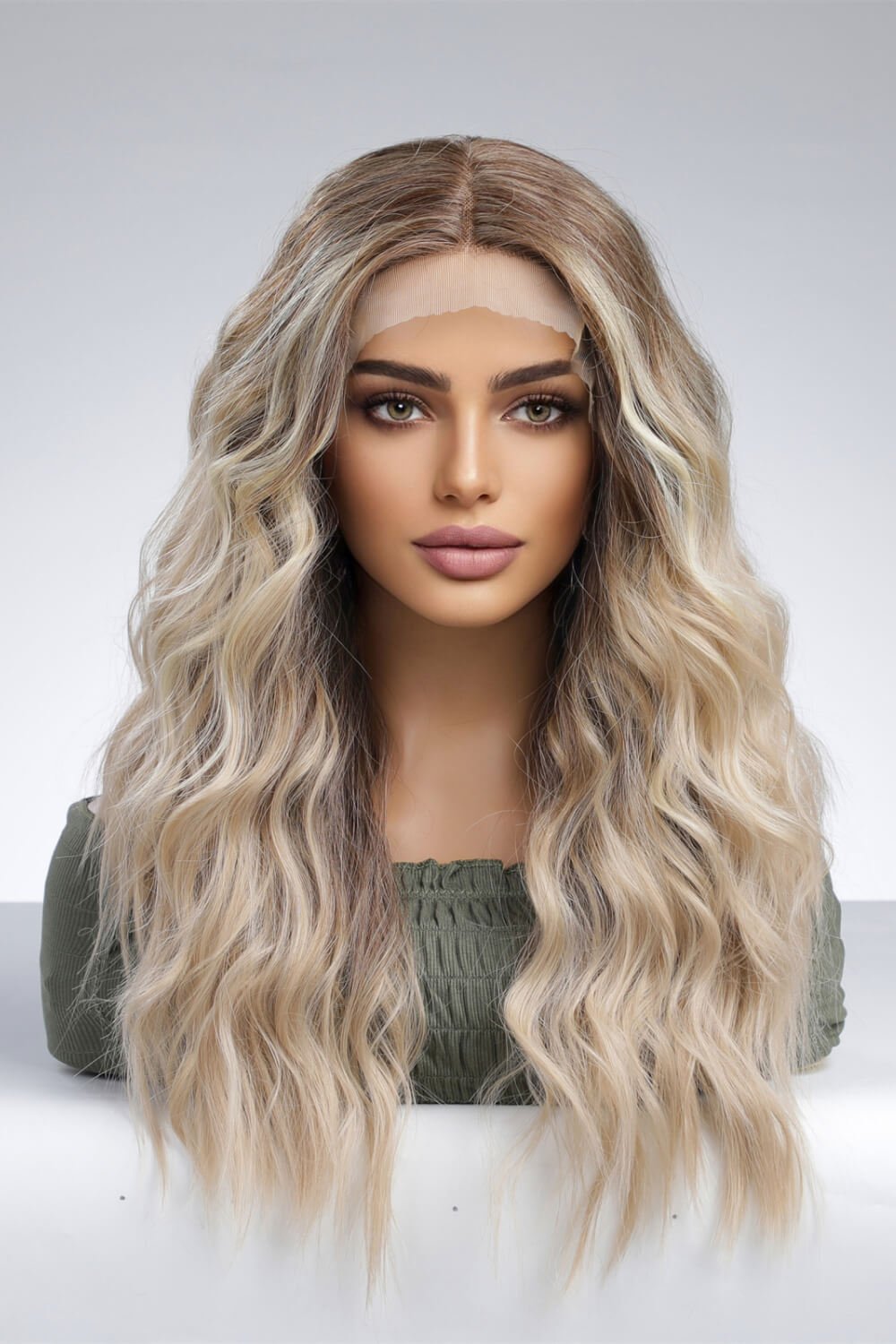 13*2" Lace Front Wigs Synthetic Long Wave 24'' 150% Density - DunbiBeauty, LLC