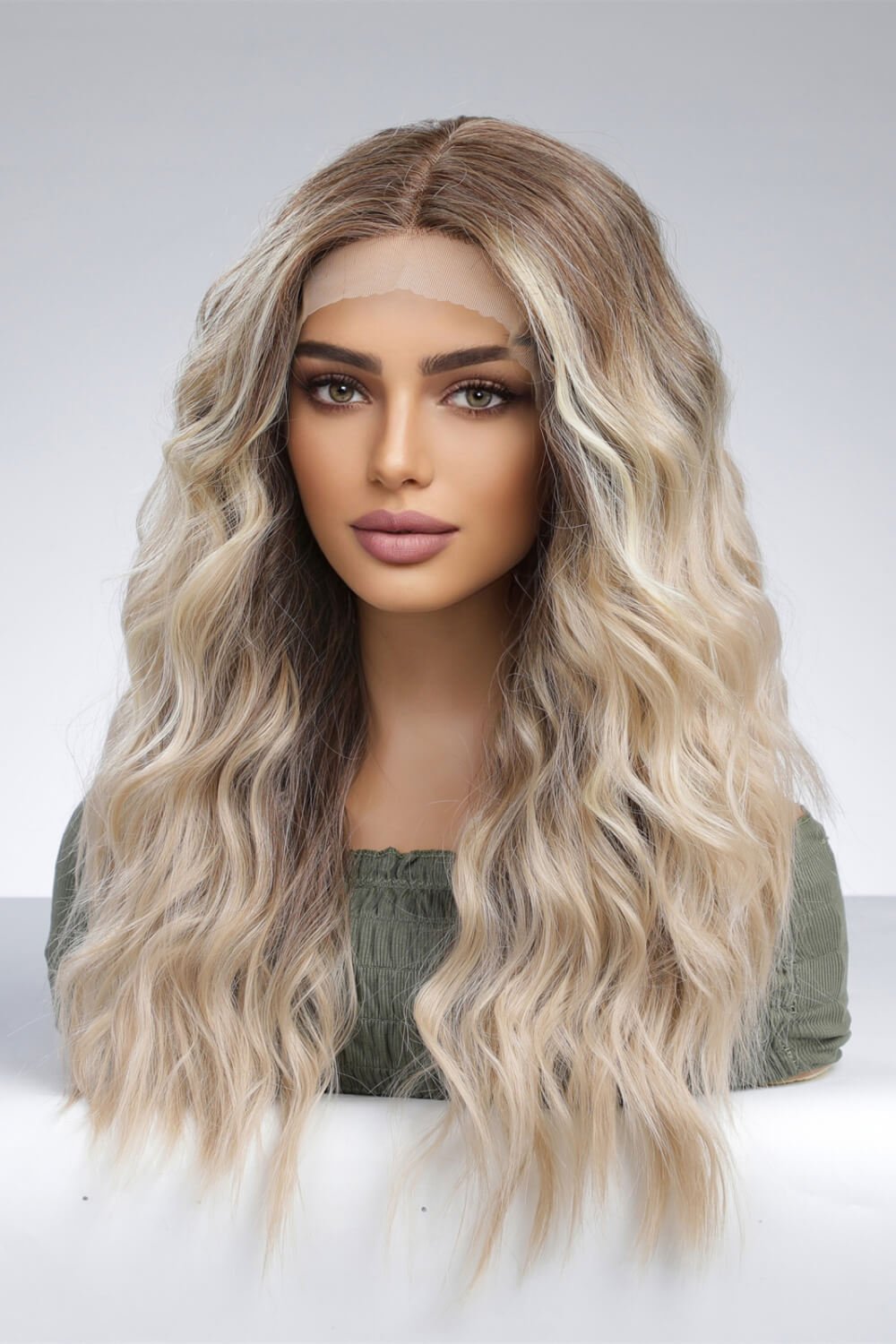 13*2" Lace Front Wigs Synthetic Long Wave 24'' 150% Density - DunbiBeauty, LLC