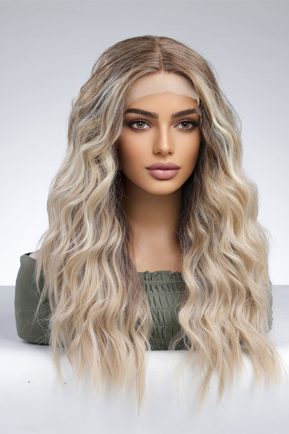 13*2" Lace Front Wigs Synthetic Long Wave 24'' 150% Density - DunbiBeauty, LLC