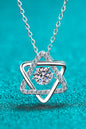 Moissanite Rhodium-Plated Chain-Link Necklace