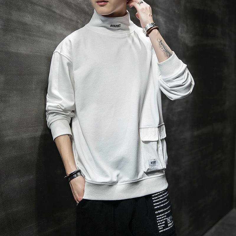 Men's Loose Long Sleeve Turtleneck with Hip Pocket nihaodropshipping