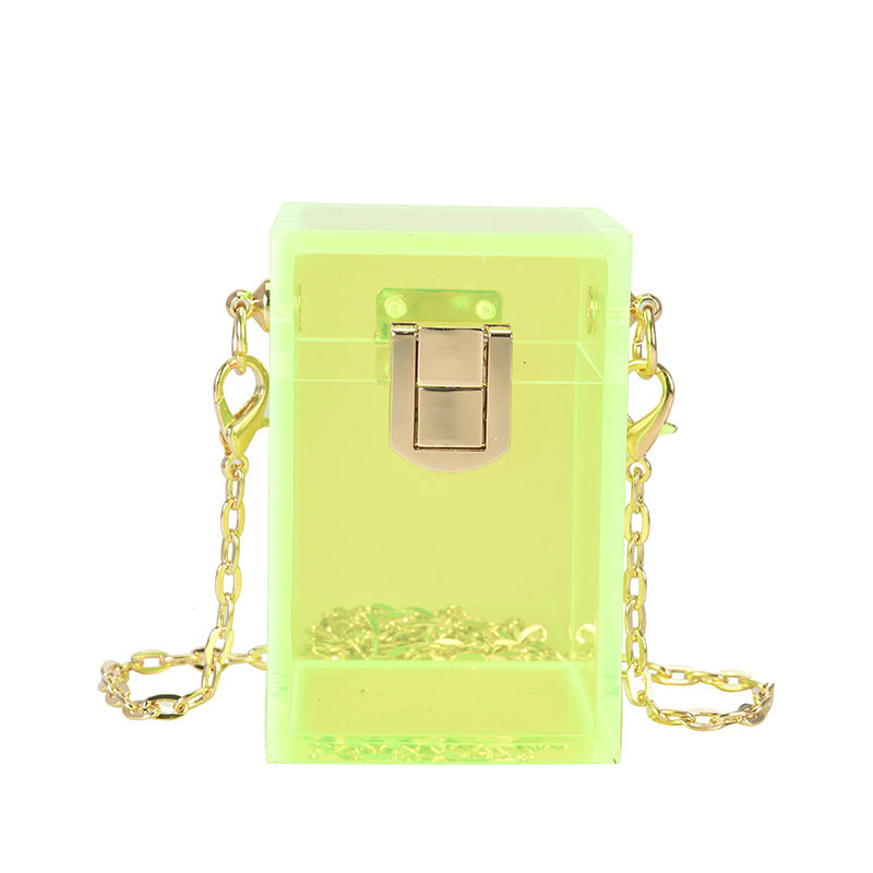 Transparent Box Shaped Acrylic Chain Shoulder Bag nihaodropshipping