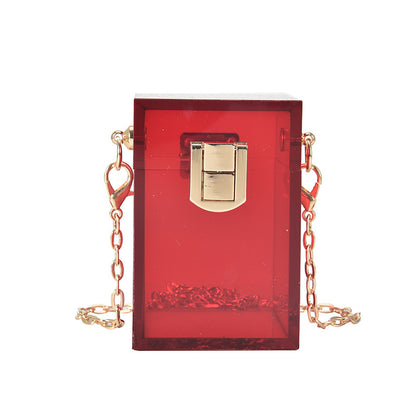 Transparent Box Shaped Acrylic Chain Shoulder Bag nihaodropshipping