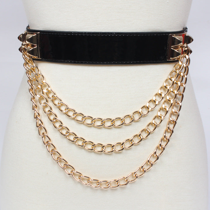 Punk Rivet Chain Waist Belt nihaodropshipping