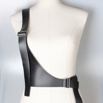 Women's PU Leather Waist Belt with Off-Shoulder Suspender nihaodropshipping