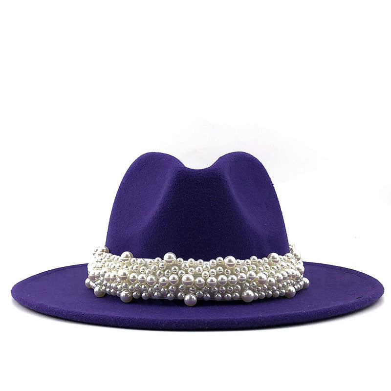 Women's Fashion Fedora with Pearl Band nihaodropshipping