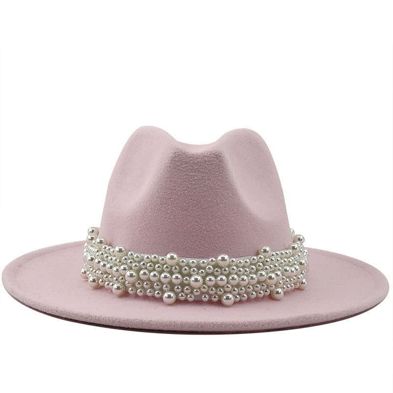 Women's Fashion Fedora with Pearl Band nihaodropshipping