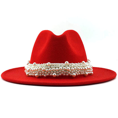 Women's Fashion Fedora with Pearl Band nihaodropshipping