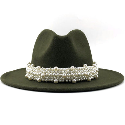 Women's Fashion Fedora with Pearl Band nihaodropshipping