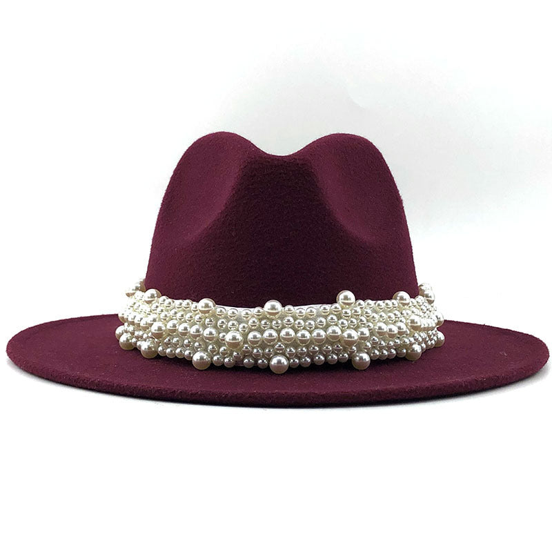 Women's Fashion Fedora with Pearl Band nihaodropshipping