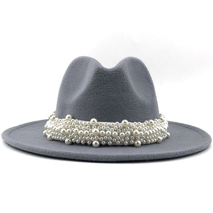 Women's Fashion Fedora with Pearl Band nihaodropshipping