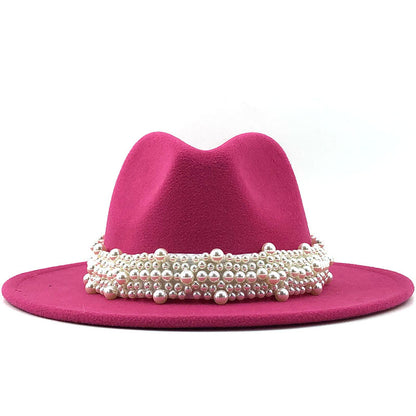 Women's Fashion Fedora with Pearl Band nihaodropshipping