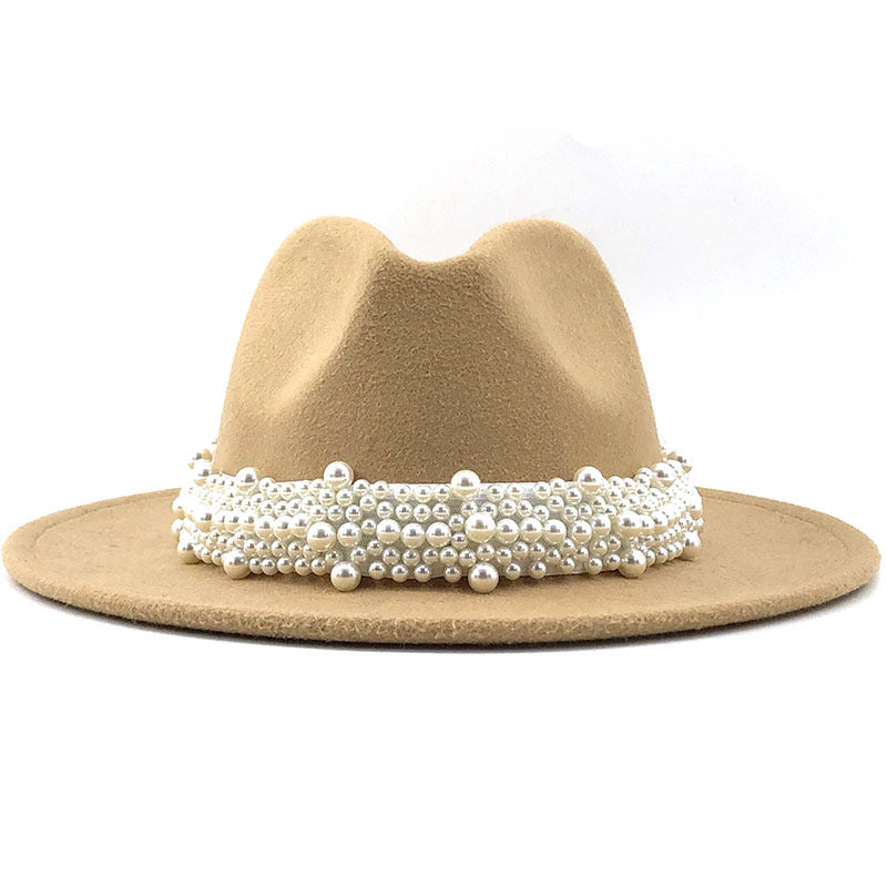 Women's Fashion Fedora with Pearl Band nihaodropshipping