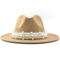 Women's Fashion Fedora with Pearl Band nihaodropshipping