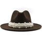 Women's Fashion Fedora with Pearl Band nihaodropshipping