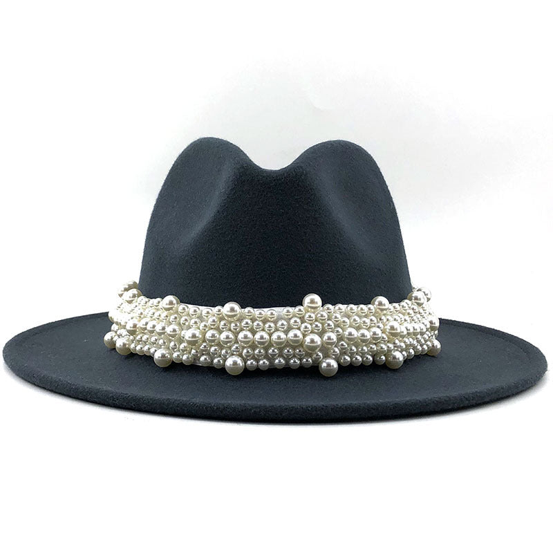 Women's Fashion Fedora with Pearl Band nihaodropshipping