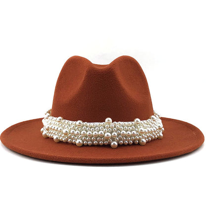 Women's Fashion Fedora with Pearl Band nihaodropshipping