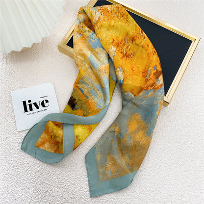 Women's Printed Silk Scarf nihaodropshipping